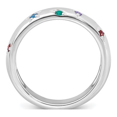 Sterling Silver CZ Multicolor Geometric Ring – view 3