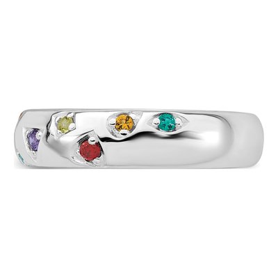 Sterling Silver CZ Multicolor Geometric Ring – view 4