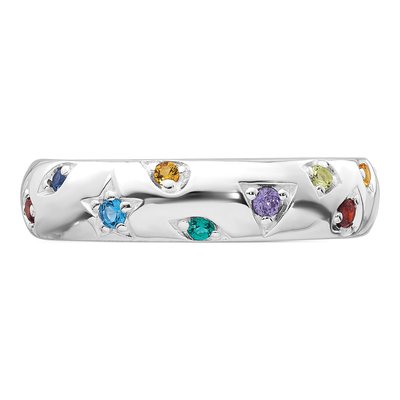 Sterling Silver CZ Multicolor Geometric Ring – view 5