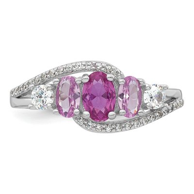 Sterling Silver CZ 5-Stone Ring – view 5