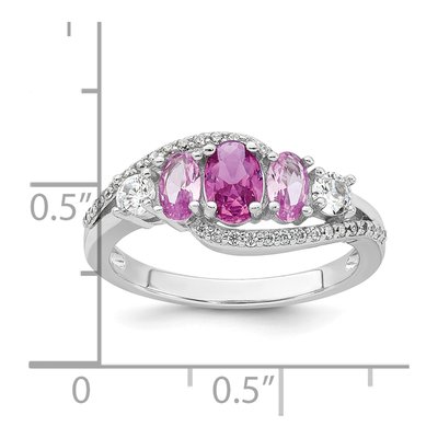 Sterling Silver CZ 5-Stone Ring – view 6
