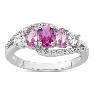 Sterling Silver CZ 5-Stone Ring