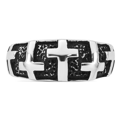 Men's Sterling Silver Multi-Cross Ring – view 5