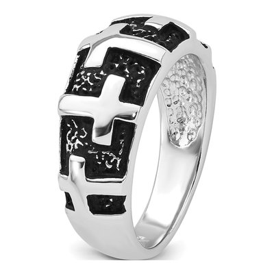Men's Sterling Silver Multi-Cross Ring – view 7