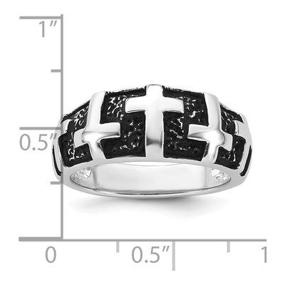Men's Sterling Silver Multi-Cross Ring – view 8
