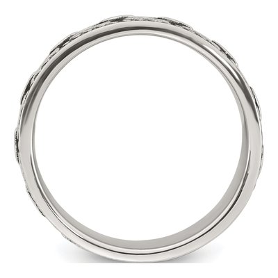 Men's Sterling Silver Antiqued Link Ring – view 3