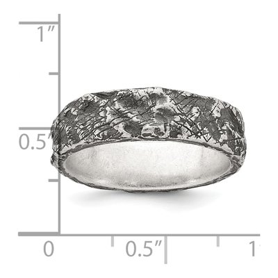 Men's Sterling Silver 6.1mm Antiqued Nugget Band – view 6
