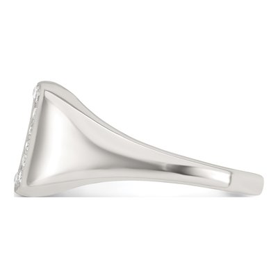 Men's Sterling Silver CZ Signet Ring – view 4