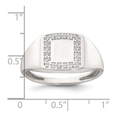 Men's Sterling Silver CZ Signet Ring – view 6