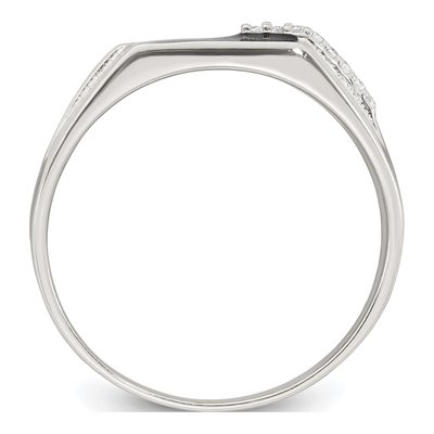 Men's Sterling Silver CZ Enamel Signet Ring – view 3
