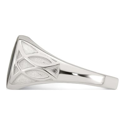 Men's Sterling Silver Black Enamel Signet Ring – view 4