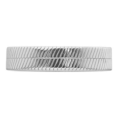 Men's Sterling Silver 5mm Textured Band – view 4