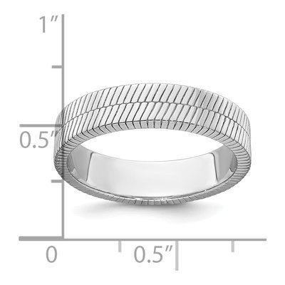 Men's Sterling Silver 5mm Textured Band – view 5