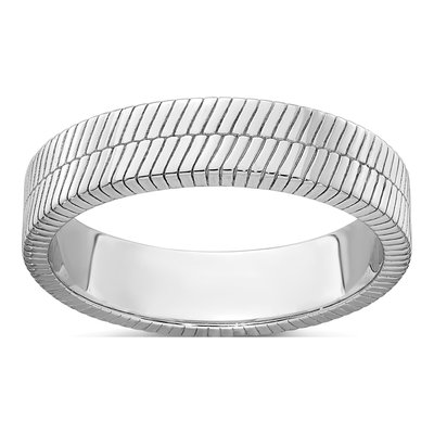 Men's Sterling Silver 5mm Textured Band