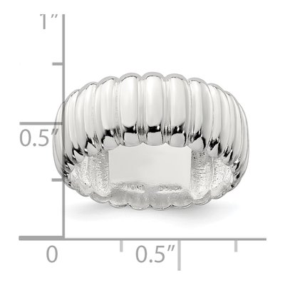 Men's Sterling Silver 8.5mm Ridge Band – view 5