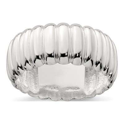 Men's Sterling Silver 8.5mm Ridge Band