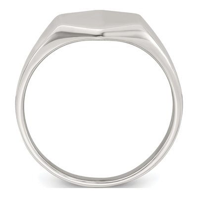 Men's Sterling Silver Hexagon Signet Ring – view 3