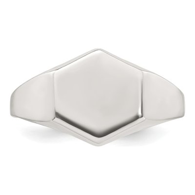 Men's Sterling Silver Hexagon Signet Ring – view 5