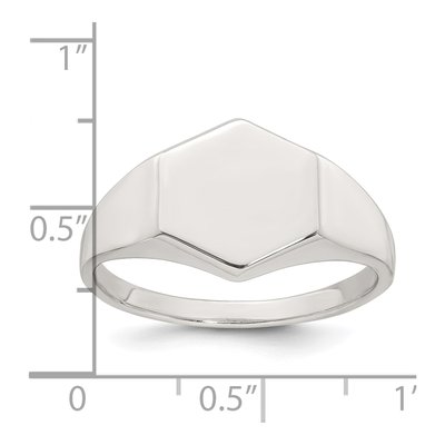 Men's Sterling Silver Hexagon Signet Ring – view 6