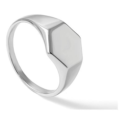 Men's Sterling Silver Hexagon Signet Ring – view 8