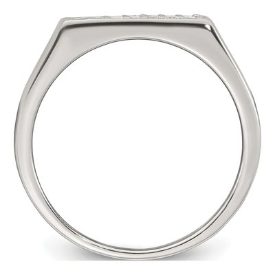 Men's Sterling Silver CZ Rectangular Ring – view 3