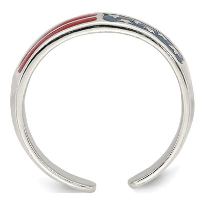 Sterling Silver Enameled Flag Toe Ring – view 3