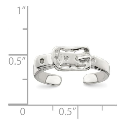 Sterling Silver Antiqued Buckle Toe Ring – view 4
