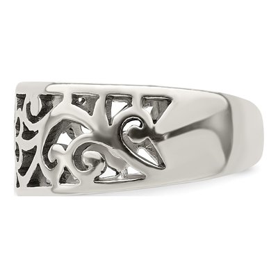 Sterling Silver Antiqued Floral Toe Ring – view 5