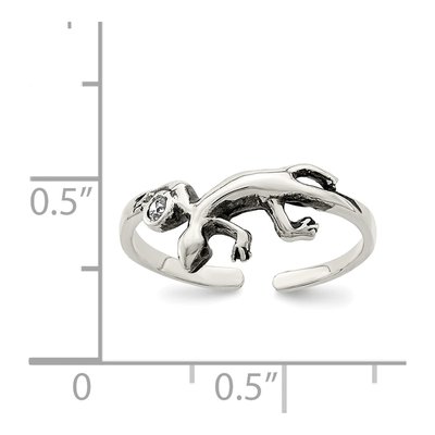 Sterling Silver CZ Lizard Toe Ring – view 4