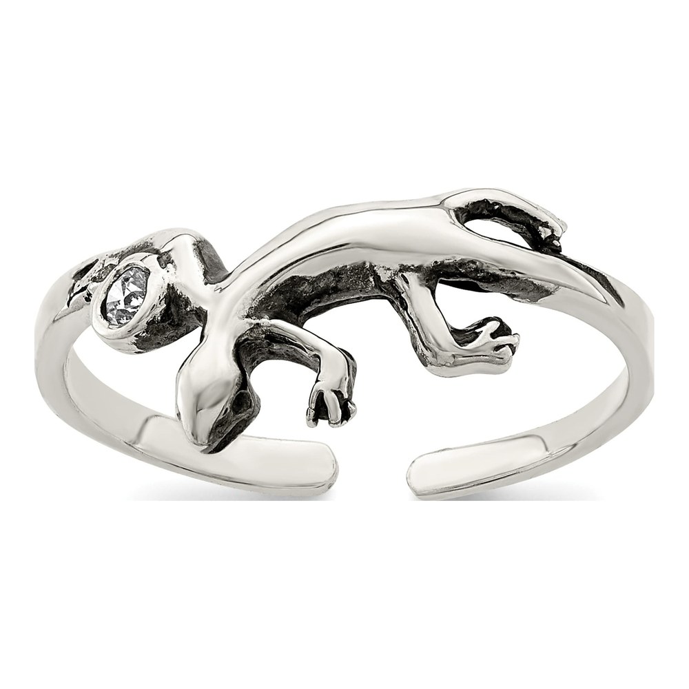 Sterling Silver CZ Lizard Toe Ring
