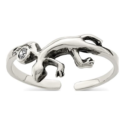 Sterling Silver CZ Lizard Toe Ring