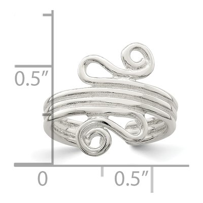 Sterling Silver Scroll Toe Ring – view 4