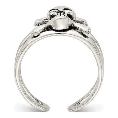 Sterling Silver Antiqued Skull Toe Ring – view 3
