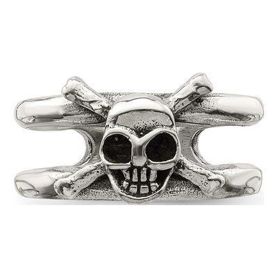 Sterling Silver Antiqued Skull Toe Ring – view 6