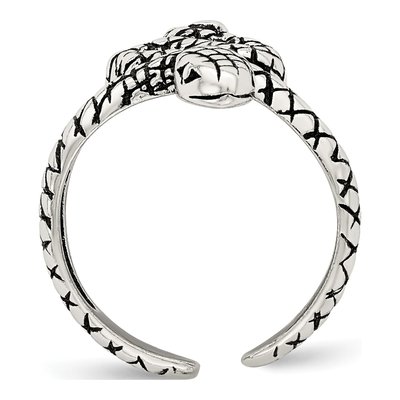 Sterling Silver Antiqued Snake Toe Ring – view 3