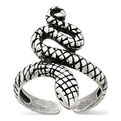 Sterling Silver Antiqued Snake Toe Ring