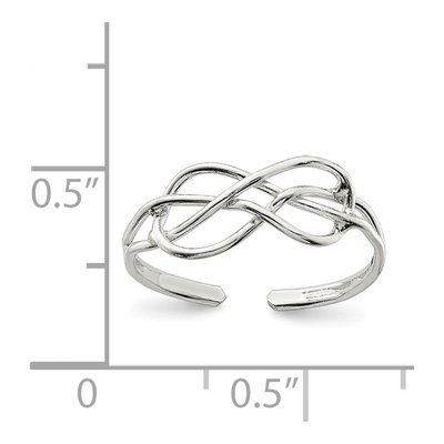 Sterling Silver Woven Toe Ring – view 4