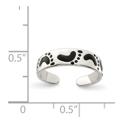 Sterling Silver Black Enameled Toe Ring – view 4