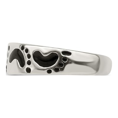 Sterling Silver Black Enameled Toe Ring – view 5
