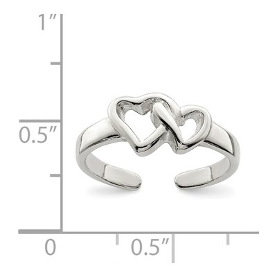 Sterling Silver Heart Toe Ring – view 4