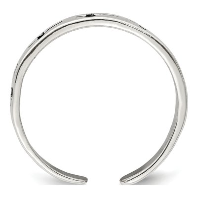Sterling Silver Antiqued Cross Toe Ring – view 3