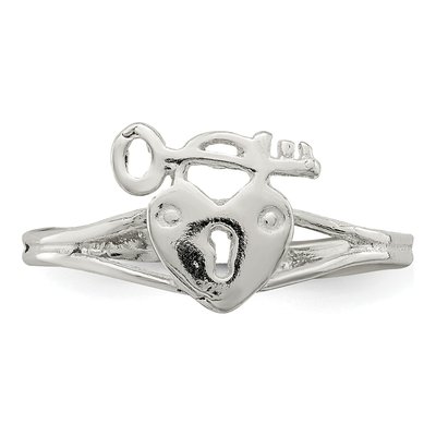 Sterling Silver Heart Lock Key Toe Ring – view 6