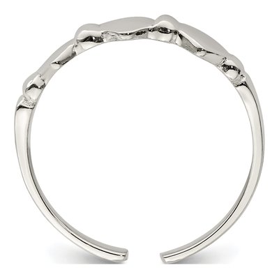 Sterling Silver Hearts Toe Ring – view 3