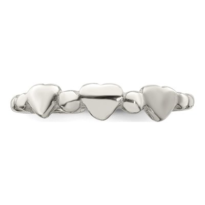 Sterling Silver Hearts Toe Ring – view 6