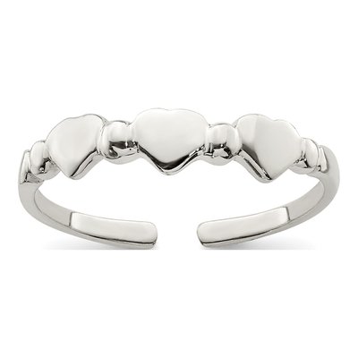 Sterling Silver Hearts Toe Ring