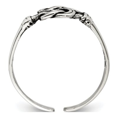 Sterling Silver Antiqued Love Knot Toe Ring – view 3