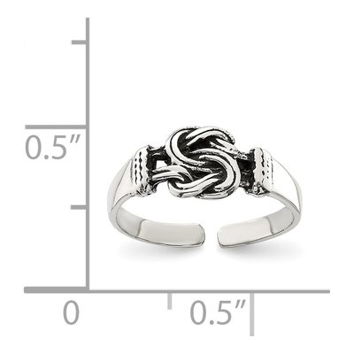 Sterling Silver Antiqued Love Knot Toe Ring – view 4
