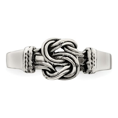 Sterling Silver Antiqued Love Knot Toe Ring – view 6