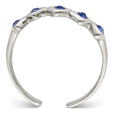 Sterling Silver CZ Heart Toe Ring – view 3