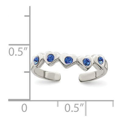 Sterling Silver CZ Heart Toe Ring – view 4